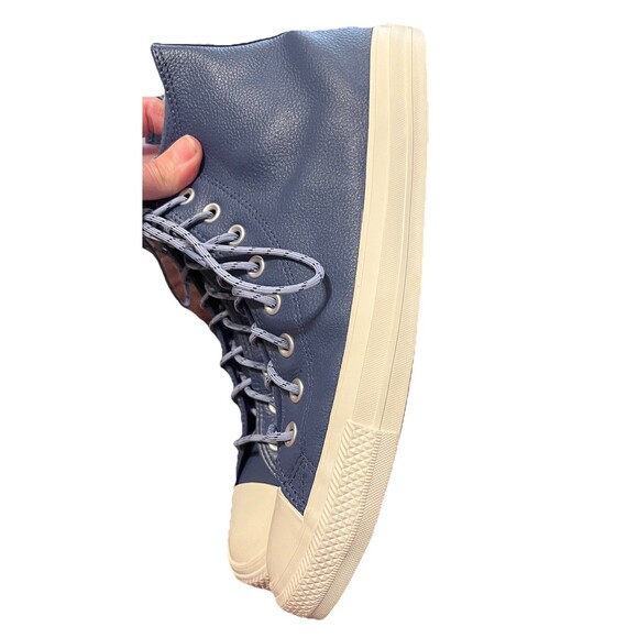 Converse Chuck Taylor All Star Leather Hi Top Navy Sneakers 163338C M 9.5 W 11.5 - Picture 11 of 14
